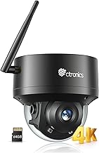 Ctronics Security Camera, Outdoor, 4K AI Tracking, 5 GWi-Fi, People, Pet/Vehicle Detection, Preset Function, FTP, ONVIF/NVR, 256 GB MicroSD Card Compatible, Smartphone/PC Compatible, Surveillance
