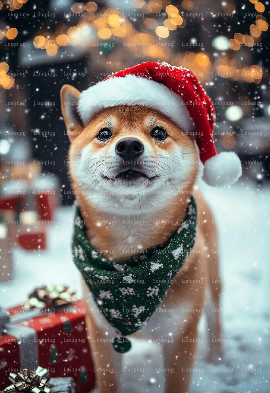 Merry Christmas, Siberian Husky, Dog 1000 Piece Puzzle for Adults Jigsaw Puzzles Kids Game Toys Gift Home Decor