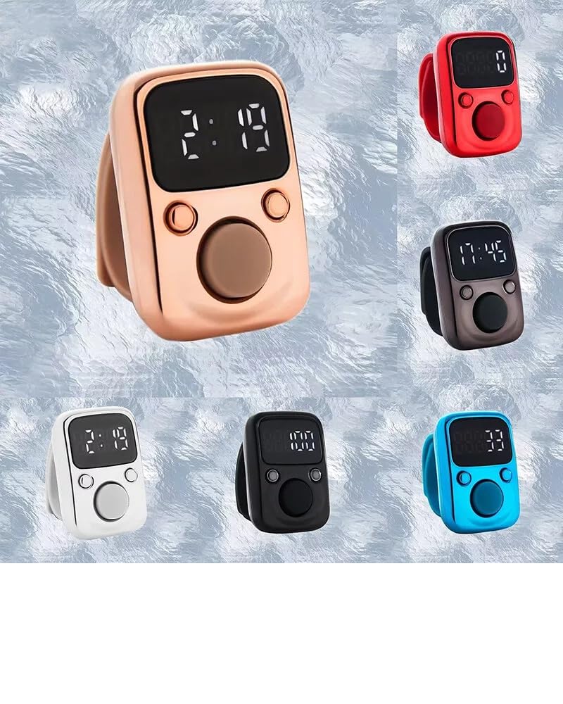 Fashion Appearance Digital Finger Ring LED Electronic Hand Tally Counter Timer Decompression Prayer Counter Clicker Portable Multicolour Pack of 1 Piece-image-2