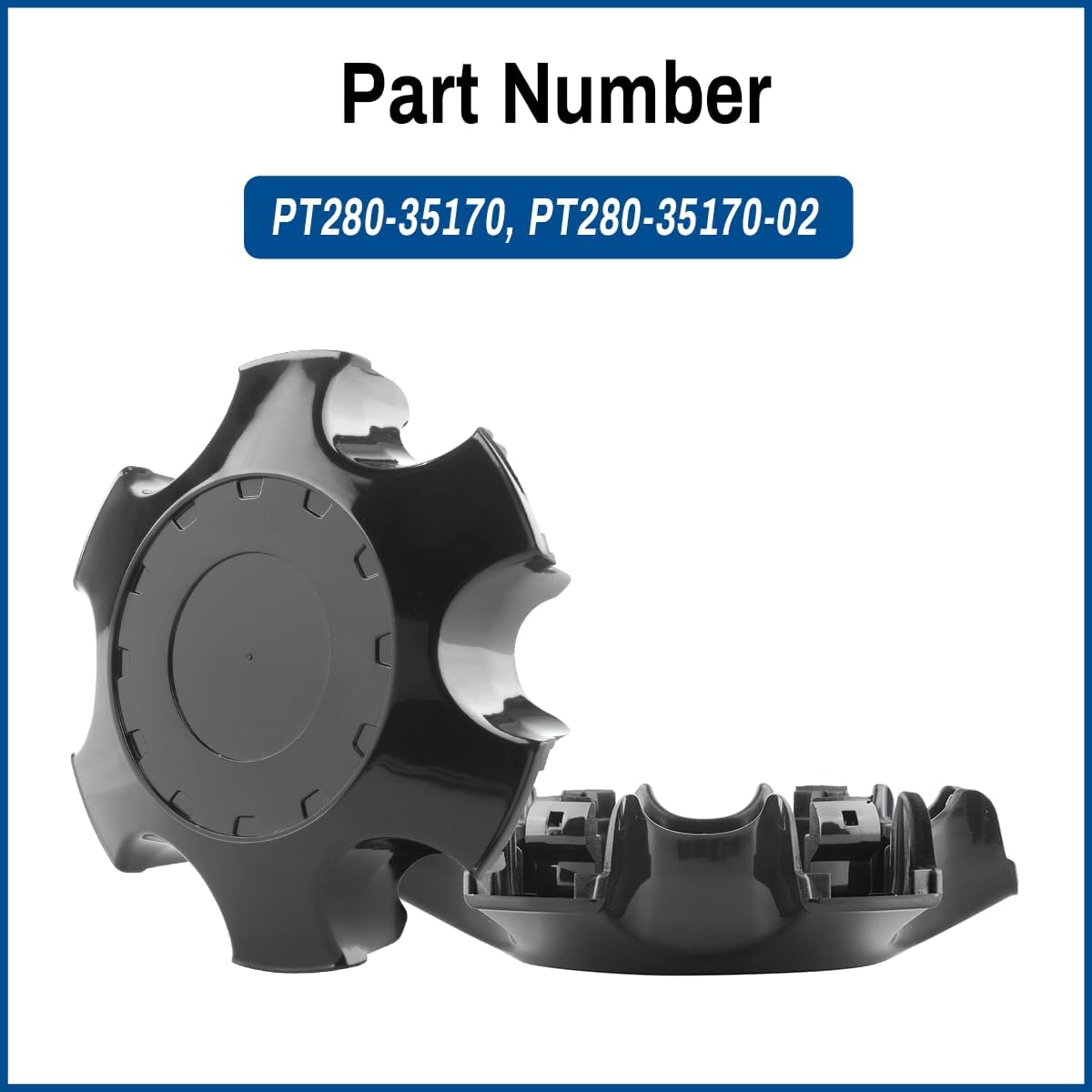 for Tacoma TRD Wheel Center caps PT280-35170 Fit 16'' 8 Spokes Rim, 4 Pc, Black