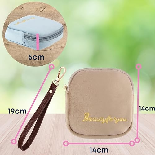 Miniatura 8 de Bolsas de almacenamiento reutilizables para servilletas sanitarias portátiles para mujeres y niñas  Terciopelo suave al tacto con cordón de clip