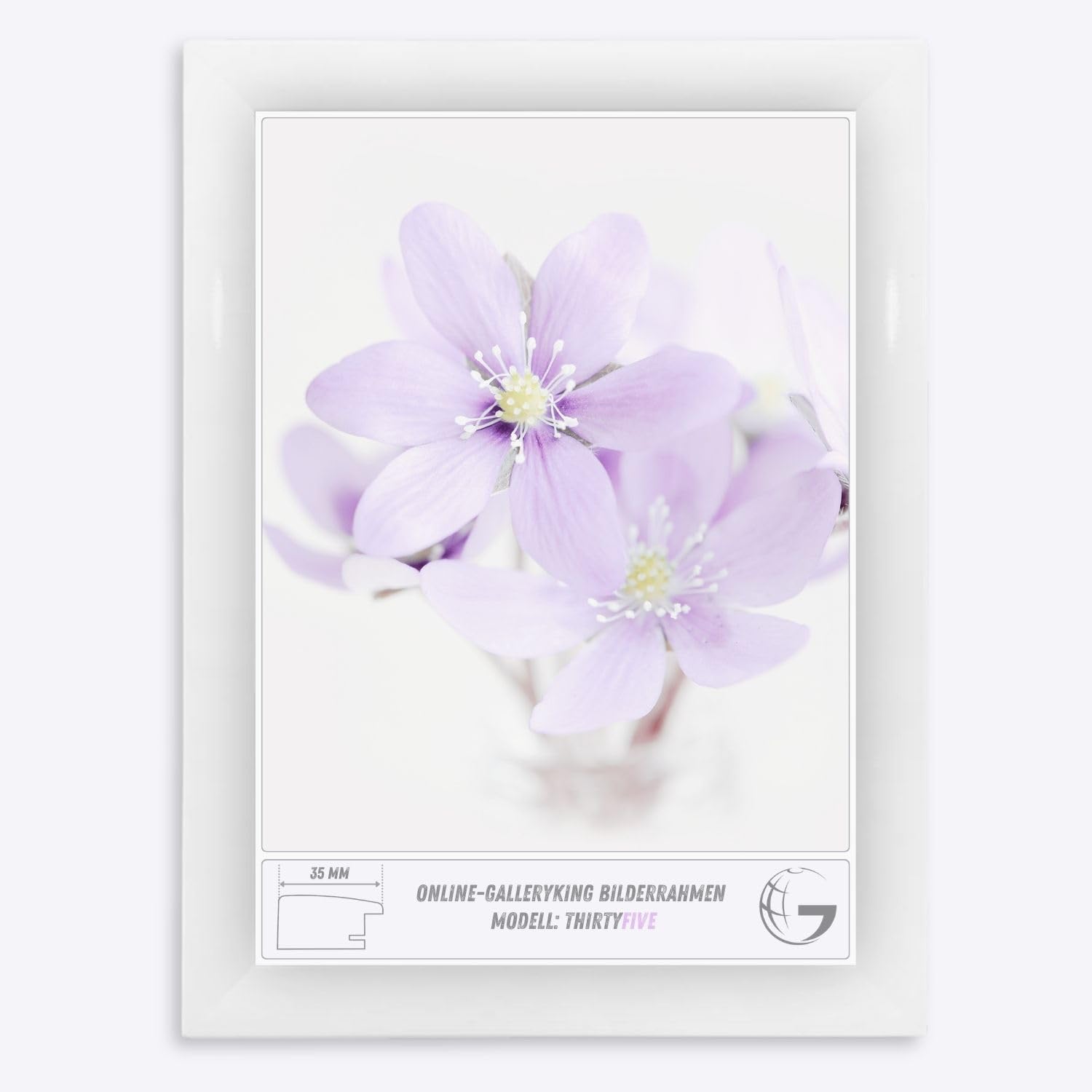 OGK Marco de fotos de madera, 80 x 121 cm, color blanco brillante, foto | póster | rompecabezas | galería | marco