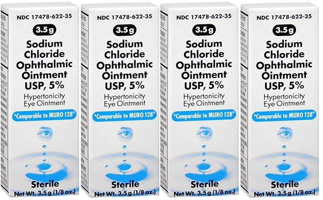 Akorn Sodium Chloride 5 Ophthalmic Ointment 3. 5 Gm (Pack of 4) Buy