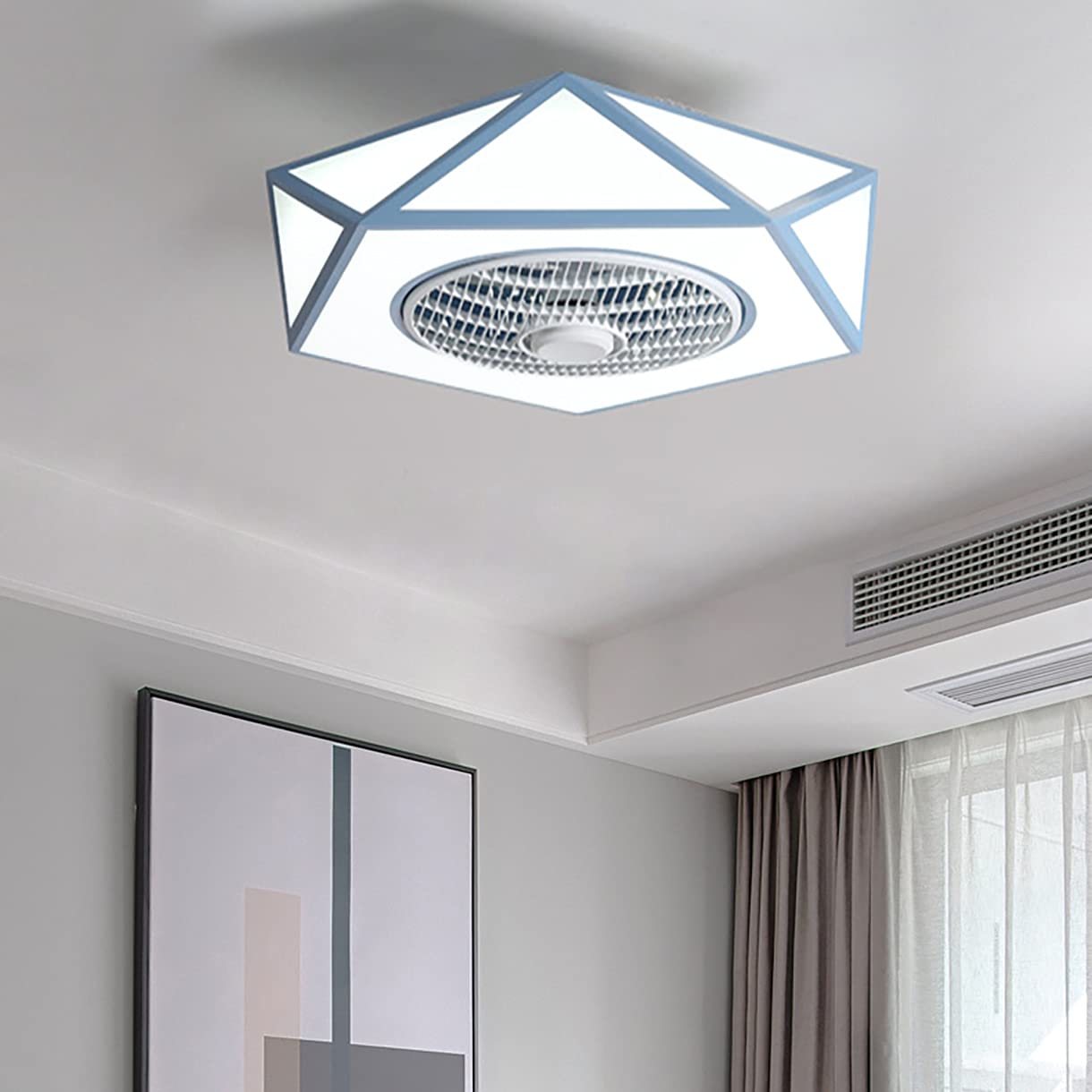 Ventilateur de plafond LED 72W avec télécommande pour salon