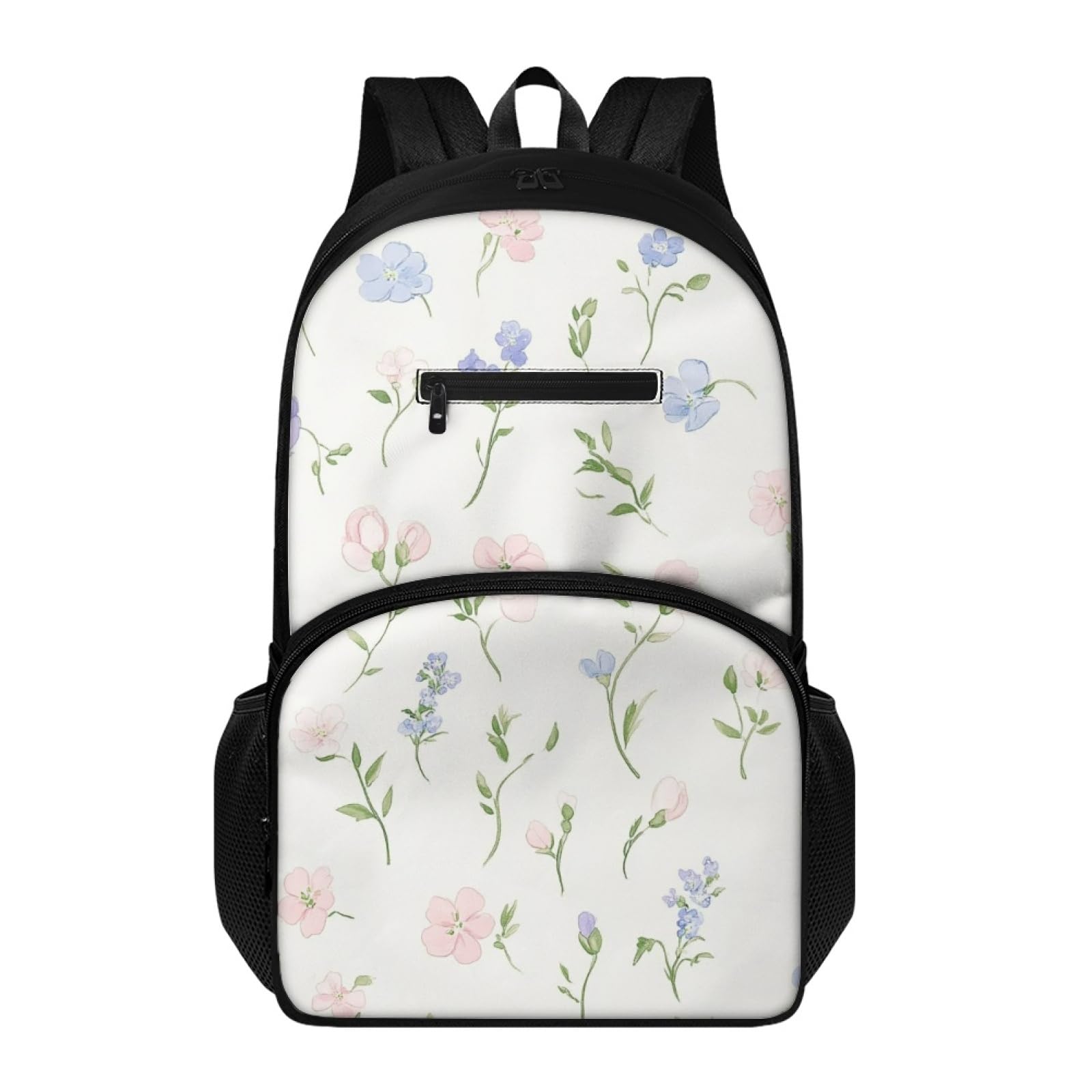 Mochila duradera grande flor rosa claro para estudiante de instituto 8