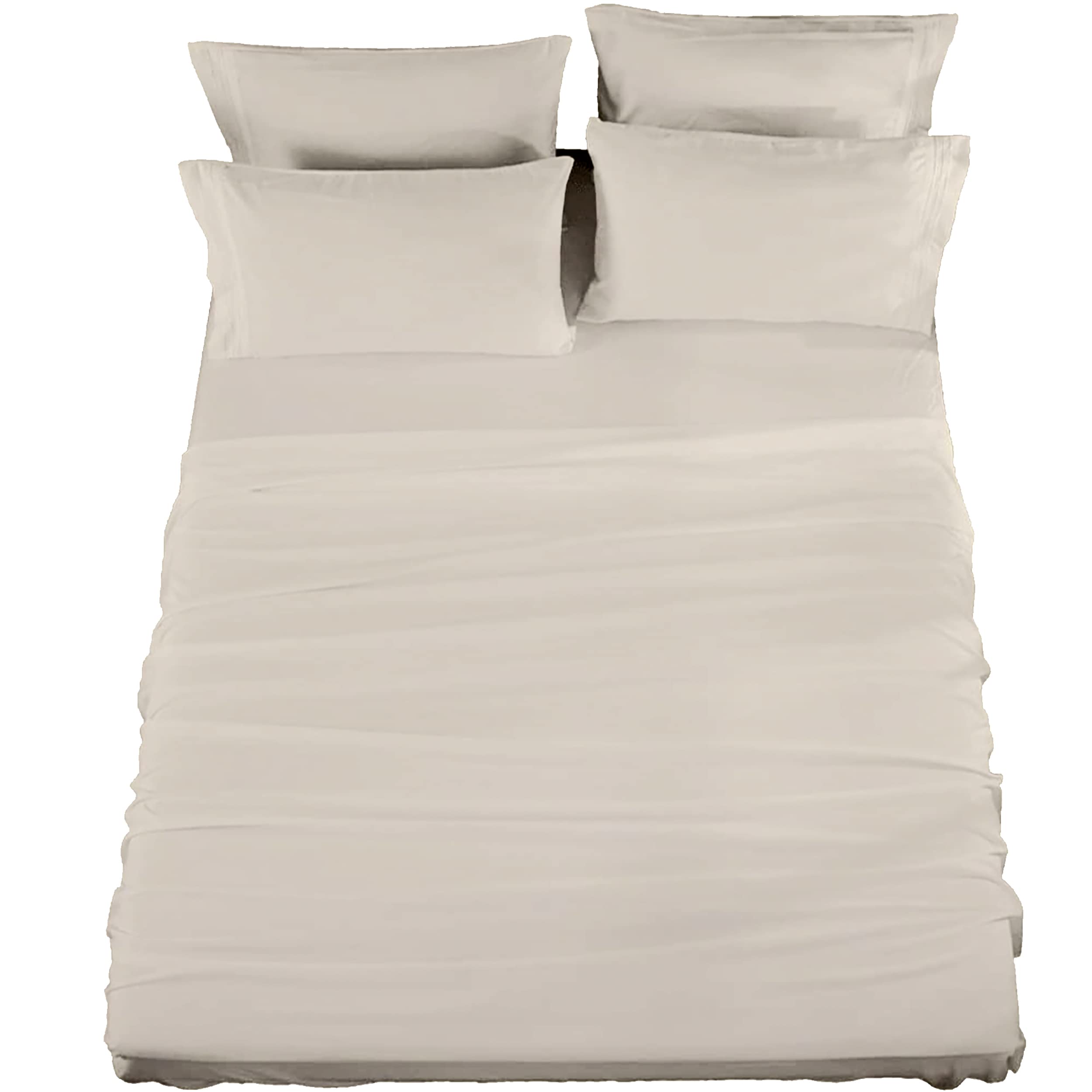Hotel Essentials 3 Piece Sheet Set, Microfiber, Beige, Twin Sheet Set