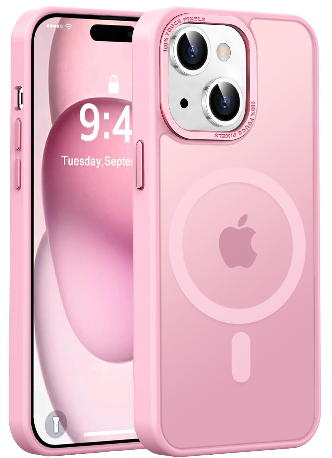Newfuture Strong Magnetic Compatible with iPhone 17 Pro Case [13 FT Military Drop Protection] [Compatible with Magsafe] Slim Translucent Matte Shockproof with Anti-Fingerprint Phone Case, Tender Pink — view 213