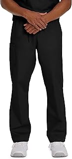 Landau Scrub Zone Unisex Relaxed Fit 2-Pocket Drawstring Cargo Scrub Pants 85221 Black