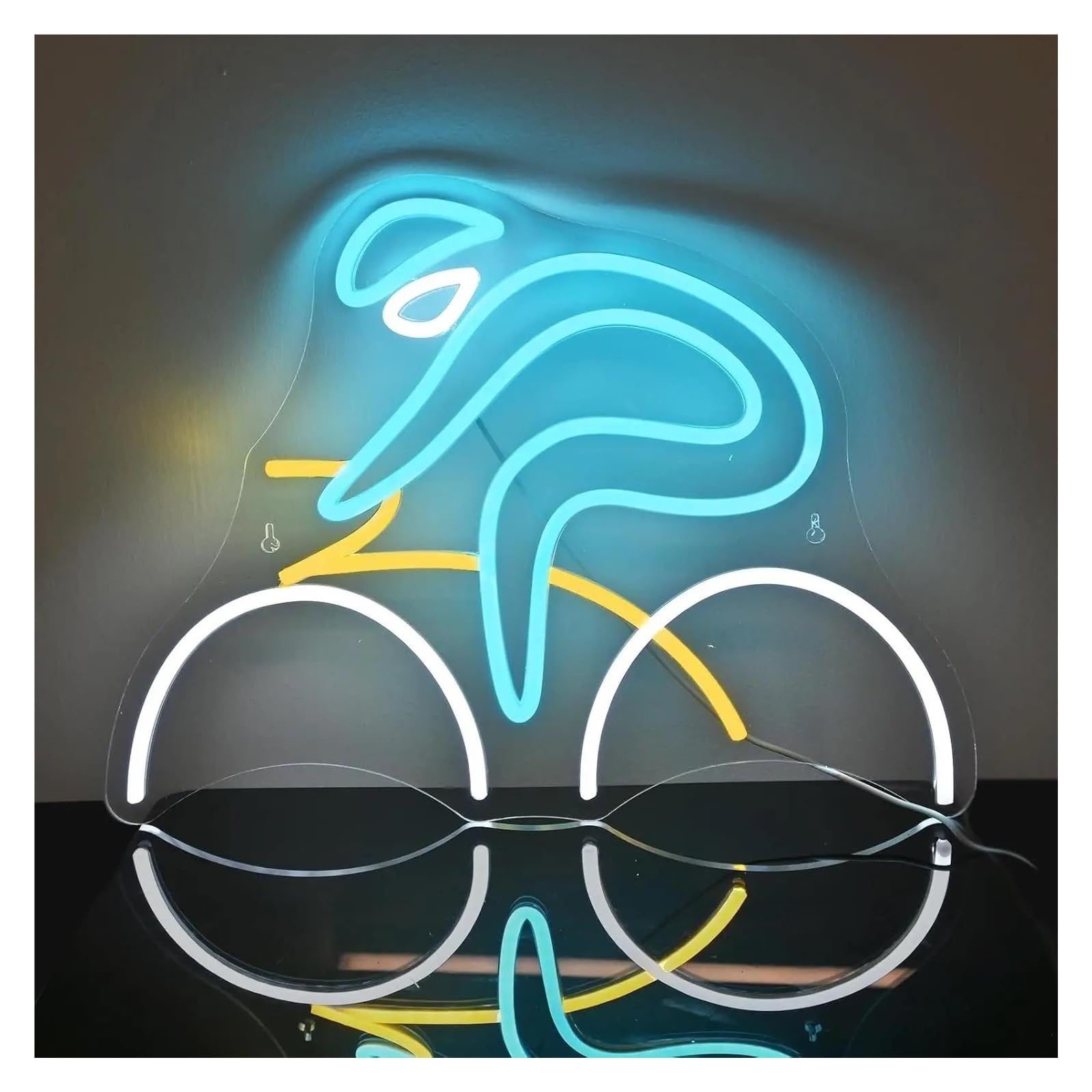 Wiszące neony artystyczne Neon Rowerowy Sport Jeździecki LED Light Z Możliwością Przyciemniania USB Do Sklepów Rowerowych Biura Dekoracje Ścienne Lampka Nocna 38cmx28cm