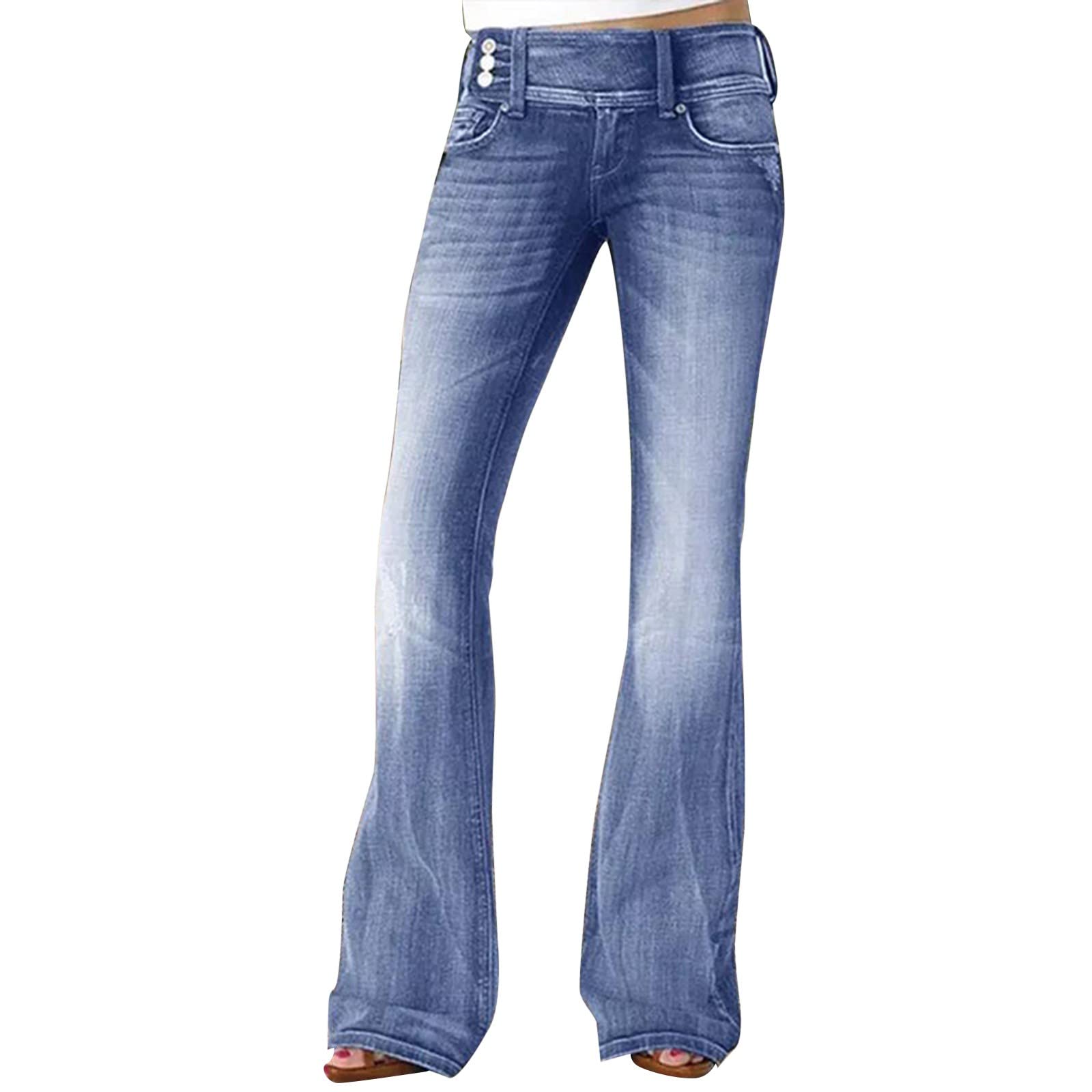 Be Styled Bootcut-Jeans Bootcut Jeans Hose Medum Wast Schlagjeans - Damen - J13L Mt Stretch