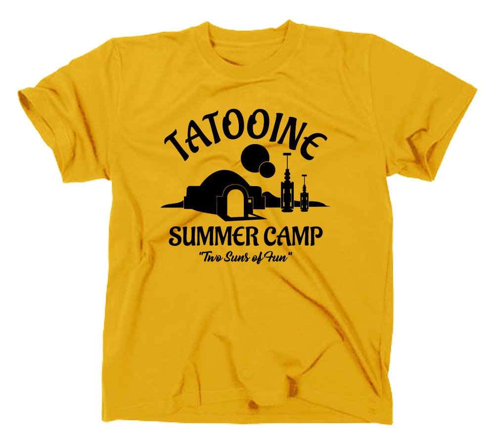 Styletex23 Men's Yellow Tatooine Summer Camp T-Shirt, M,