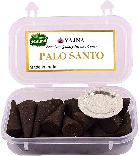 Yajna Palo Santo - Conos de incienso 100% naturales hechos a mano, sumergidos a mano, orgánicos, sin químicos para purificación, relajación,