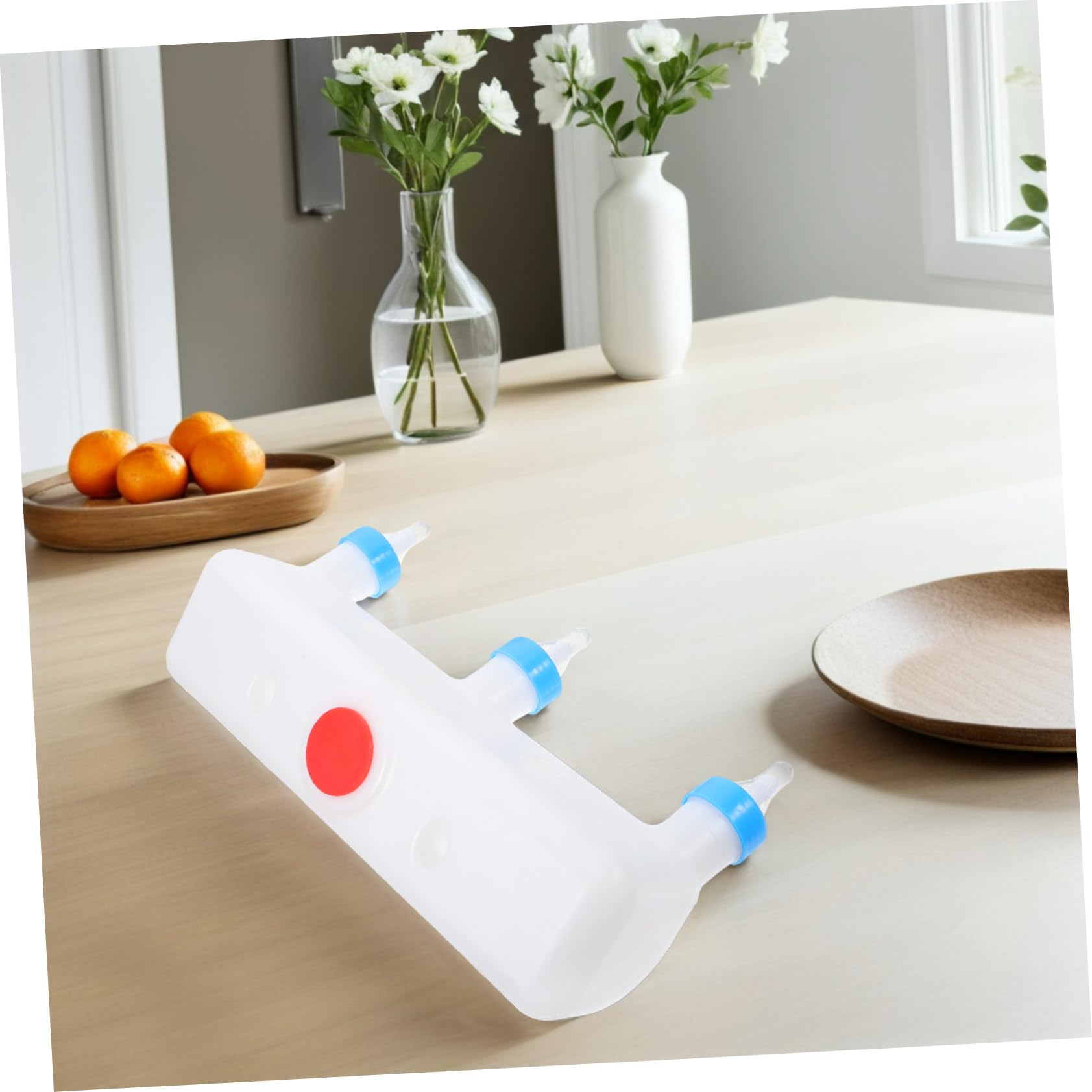 TOYANDONA 2 Pièces Distributeur de Lait Multifonctionnel pour Animaux Nourrisseur à Mamelles Multiples pour Agneaux Porcelets et Chèvres Équipement de Ferme Pratique et Durable