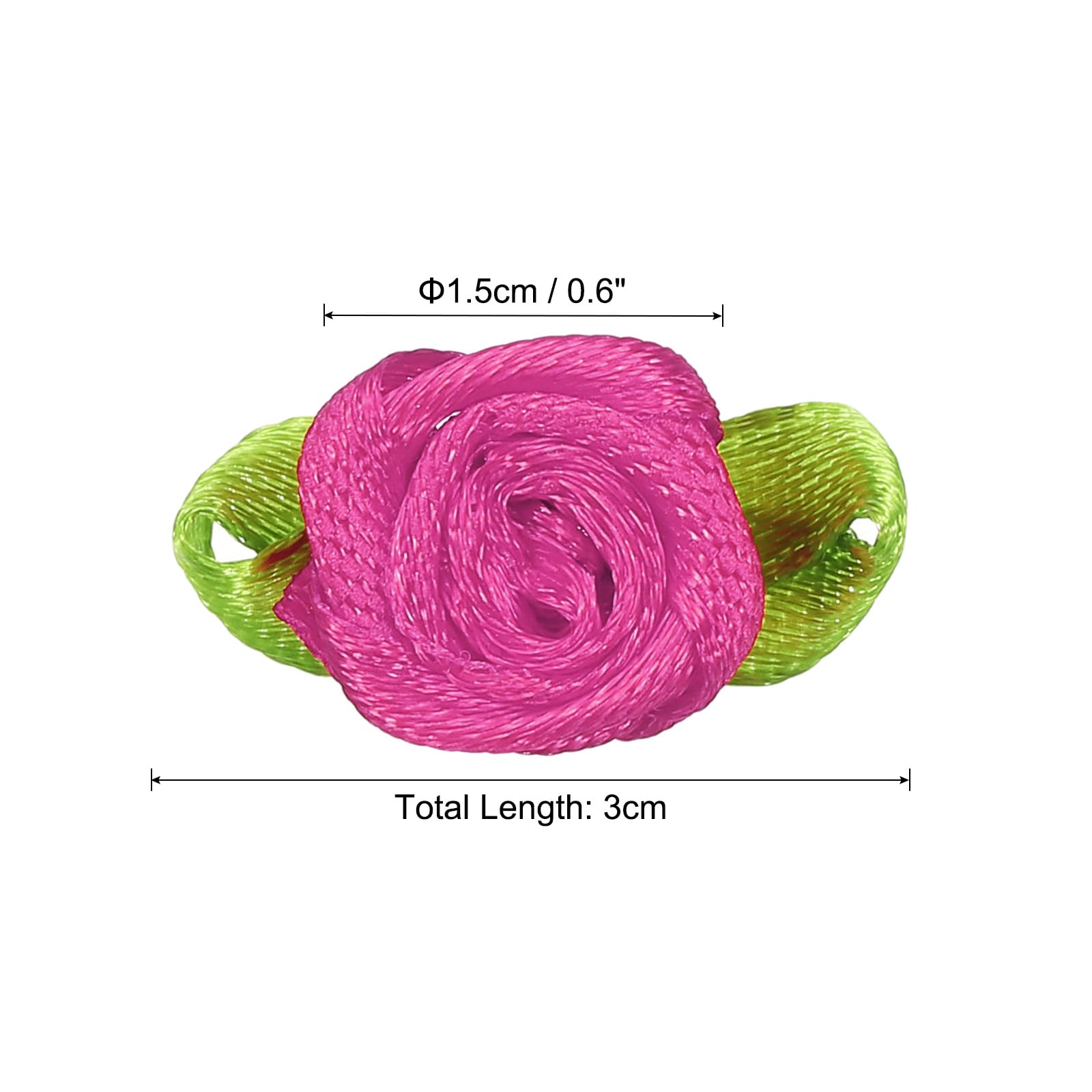 PATIKIL 15mm Tiny Satin Ribbon Rose - Image 2