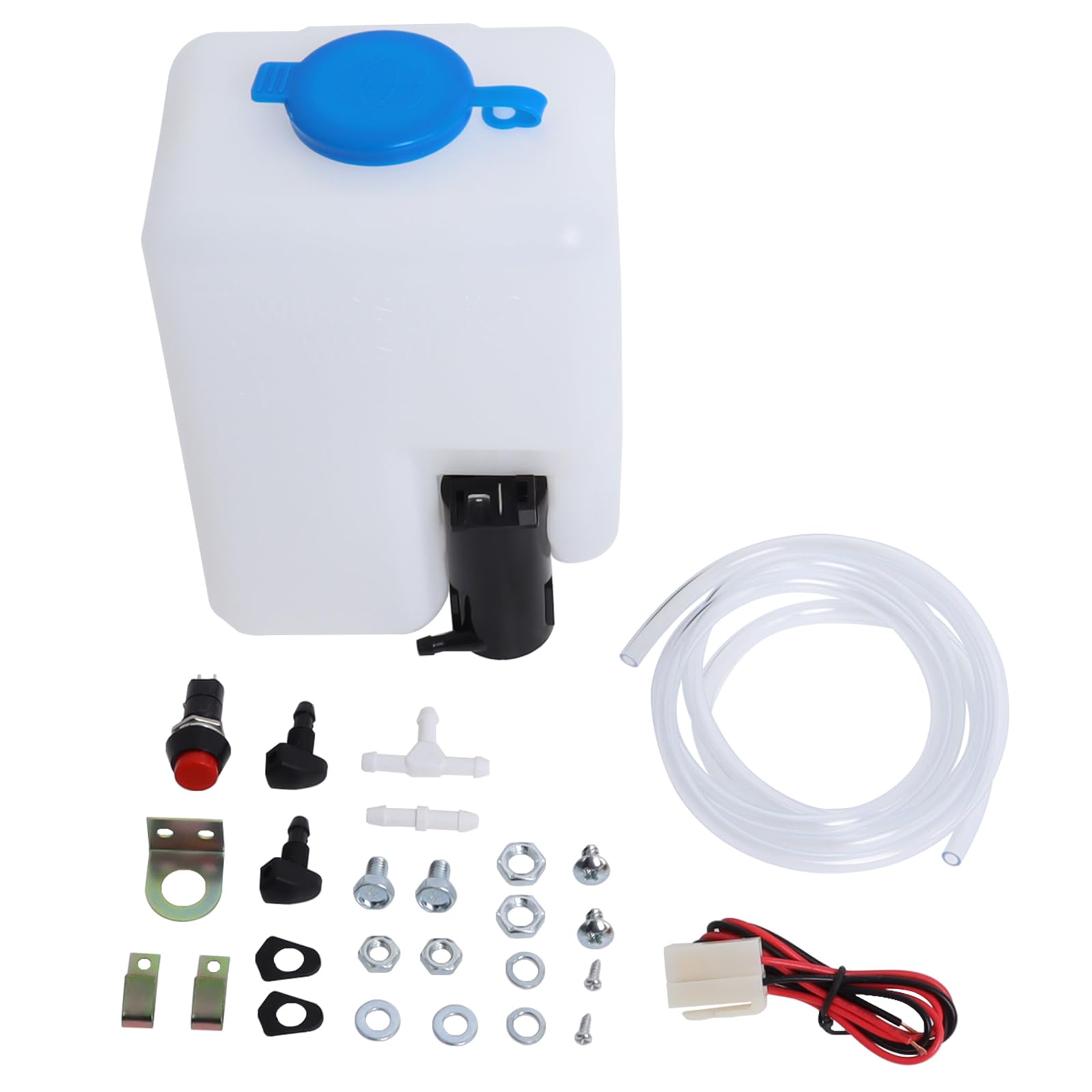 Kit Pompe Lave-Glace 12V 99300, Réservoir Universel pour Voiture | Kit Complet avec Réservoir, Tuyau, Interrupteur et Buses, Adapté aux Voitures, Bateaux et Véhicules Divers