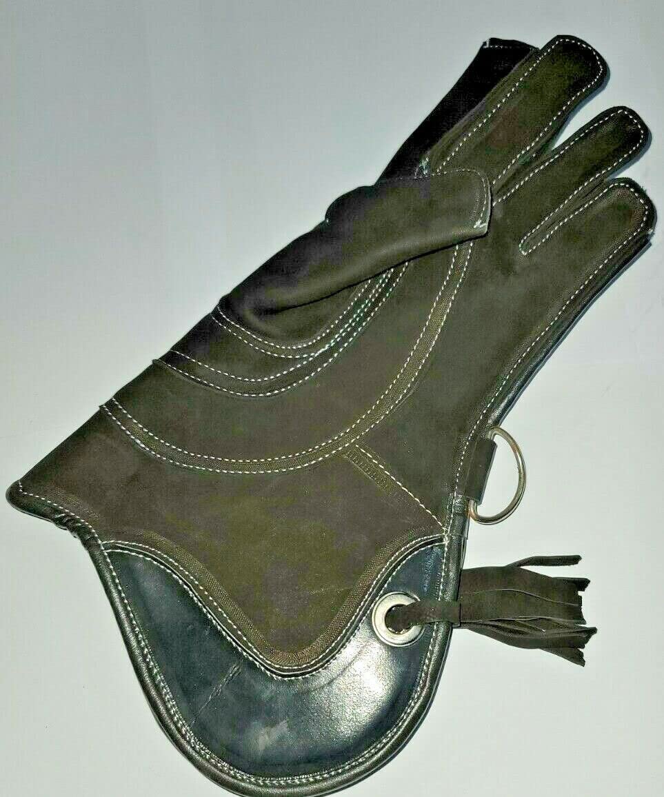 Generic Falknerei-Handschuh, 3-lagig, Schwarz, Unisex-Erwachsene, Falconry Enthusiasts, Outdoor Enthusiasts, Leder, Nubukleder, Rutschfest,