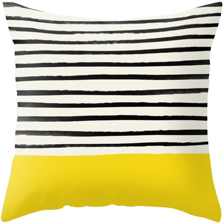 Sukisuki Yellow Pineapple Leaf Pillow Case Sofa Car Waist Throw Cushion Cover Home Decor size 9 Sunshine Stripes