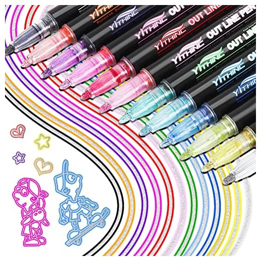 Rotuladores Magicos,YITHINC 12 Colores Rotuladores Doble Linea Rotuladores Metalicos Rotuladores Magicos Cambio Color para Scrapbooking,Huevos de Pascua,Regalos Niña 10 Años,Rotuladores Niños