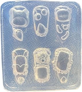 テーマネイルアートシリコンモールドツール、ジェルデザインと手作りジュエリー耳ネイルステンシル用