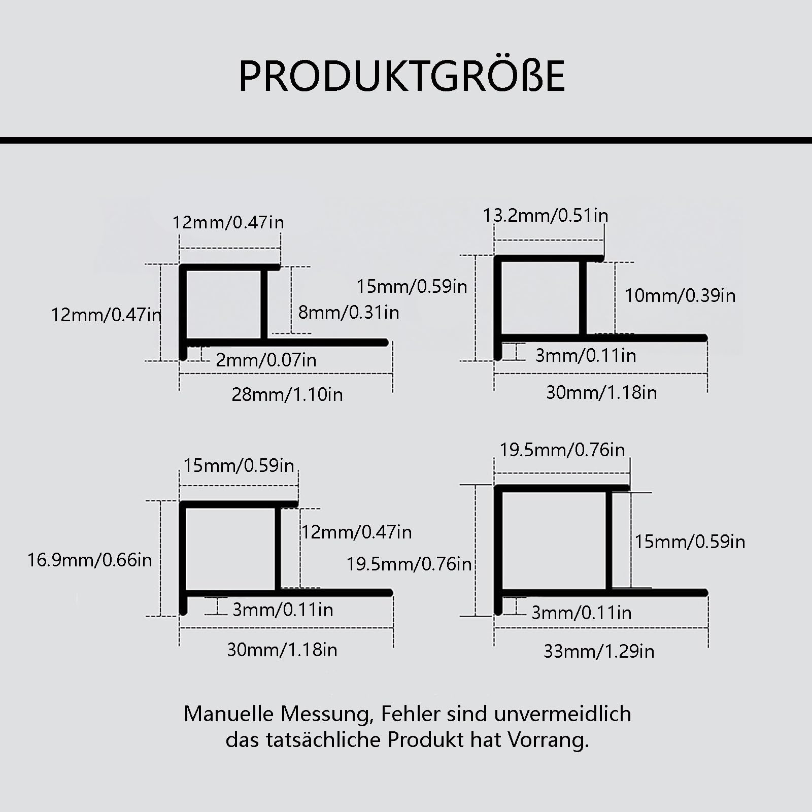 Perfiles Y Molduras para Azulejos 125 Cm* 2 Piezas Perfil Terminal De Aluminio Anodizado Resistente Al Desgaste para Pisos De Baño Cocina Y Sala De Estar Fácil De Instalar(Silver,Width:12mm)