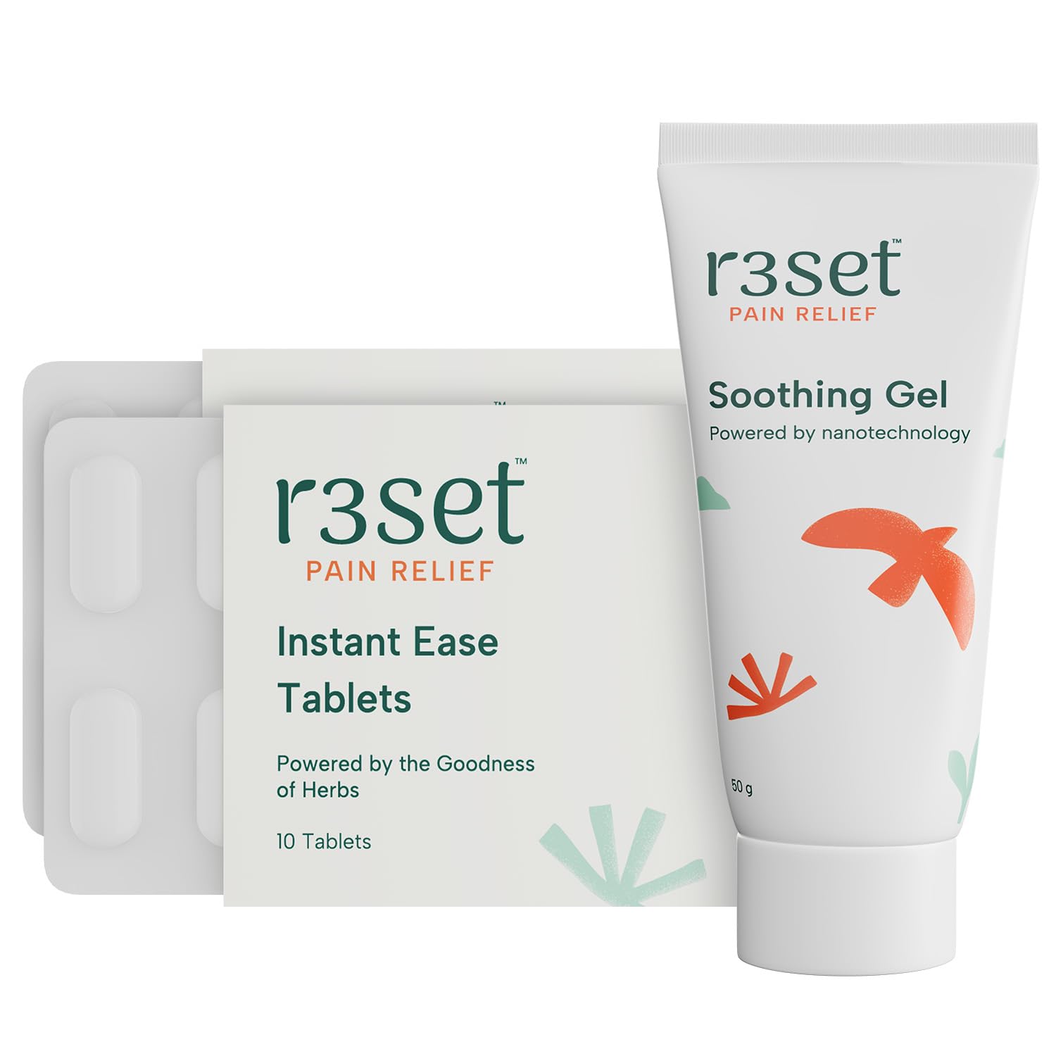 R3SET Combo - Gel 50 gms + Tablets 2 Packs of 10 Ultimate Natural Pain Relief Solution for Everyone 100% Natural (B0CR5HX9ZR) Amazon Price History, Amazon Price Tracker