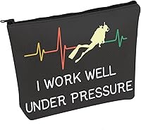 Vista 1 de PWHAOO Buceo Bolsa de Cosméticos Buceo Amante de Buceo Regalo Trabajo Bien Bajo Presión Maquillaje Cremallera Bolsa Para Buceo, Trabajo Bien B