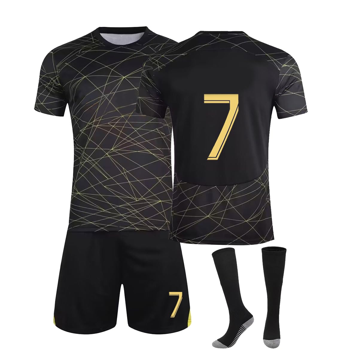 Jcoscloing Conjunto De Camiseta De Fútbol, Camiseta De Fútbol Número 7, Conjunto Camiseta Futbol Shorts y Calcetines，Traje de Jersey de Fútbol Infantil
