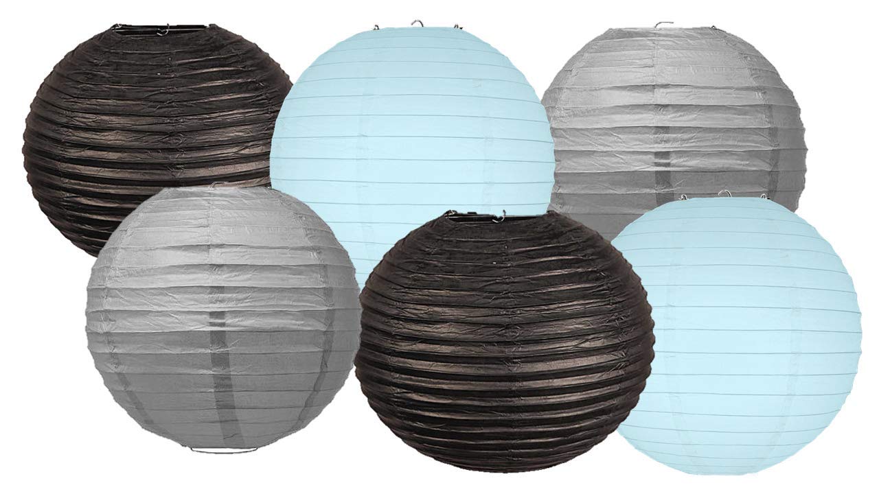 Paper Lanterns Mix Color Packs of 6 Round Paper Lanterns Lampshade (All Ivory/Cream, 12" (30 Cm)) — view 21