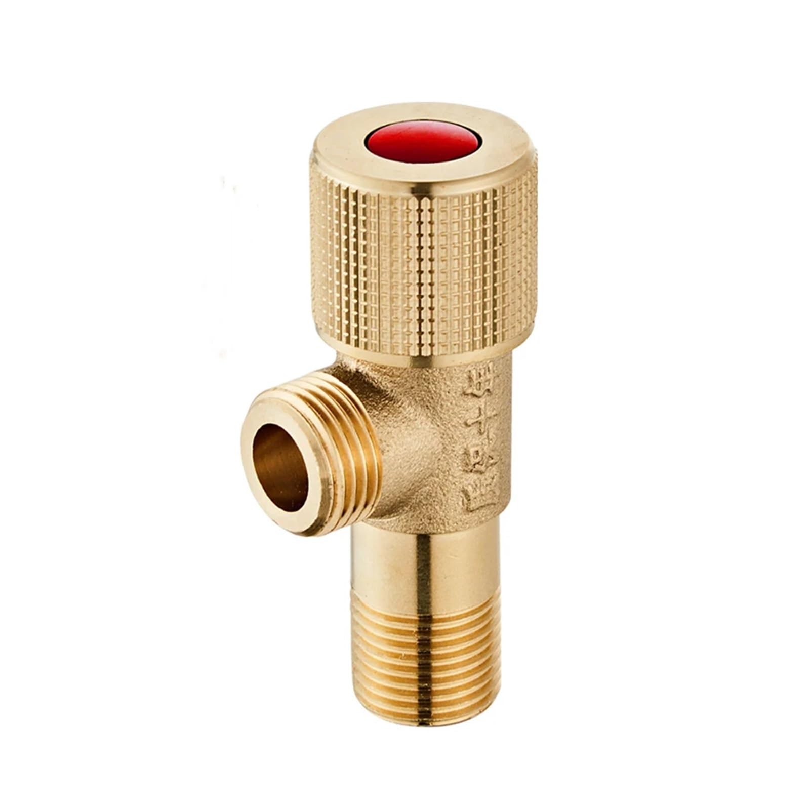 Angle Valve G1/2 Brass Hot ＆ Cold Inlet Valve Bathroom Faucet Stop Kitchen Sink Basin Triangle Water Pressure Regulator(Red Angle Valve)