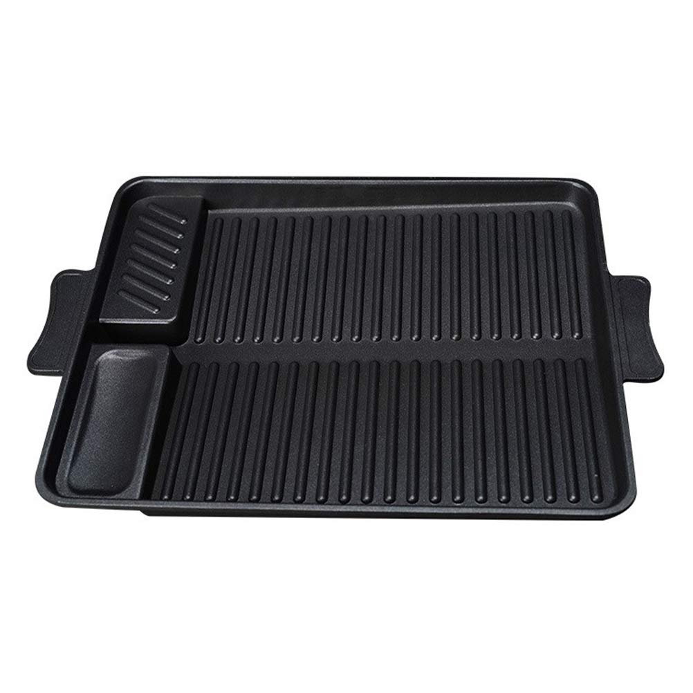 Gatuida 1 Pieza Bandeja de Rectangular Multiusos para BBQ al Aire Antiadherente y para Cocinar Carne y Verduras Compatible con Estufas de Gas Portátiles