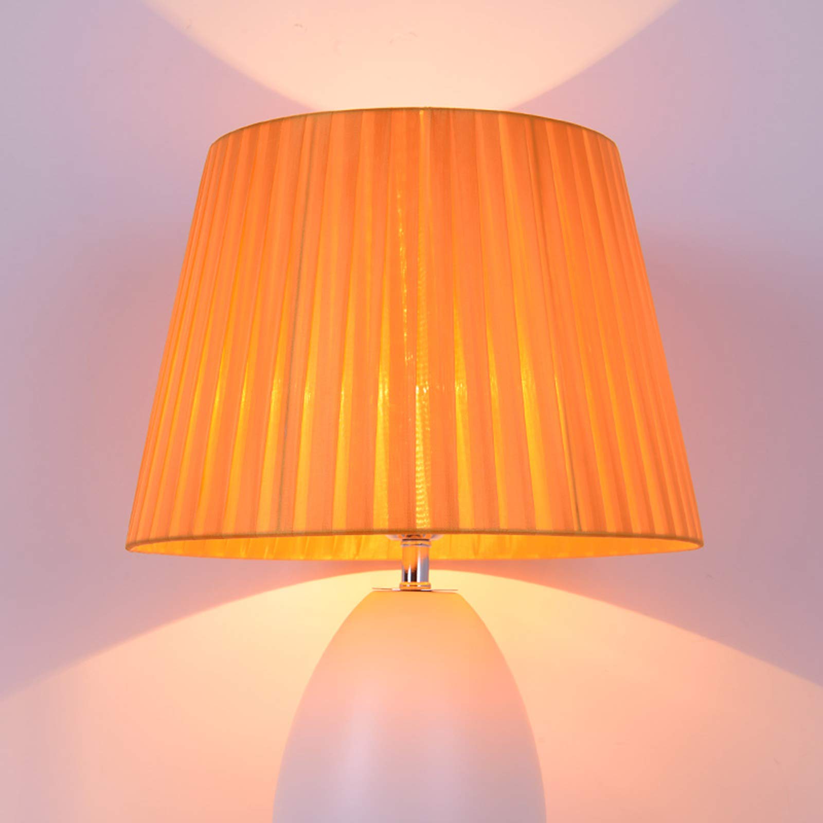 Lampenschirm aus Baumwoll- und Leinenstoff, DIY-Lampenschirm aus Stoff, E27-Schraubmund, geeignet für Tischlampe, Stehlampen-Lampenschirm,F,40cm