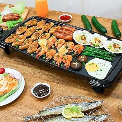NFY Barbecue Grill Grill Teppanyaki – Teppanyaki Tischgrill Griddle BBQ Barbecue Nonstick Extra Large Griddle Electric… – Bild 6