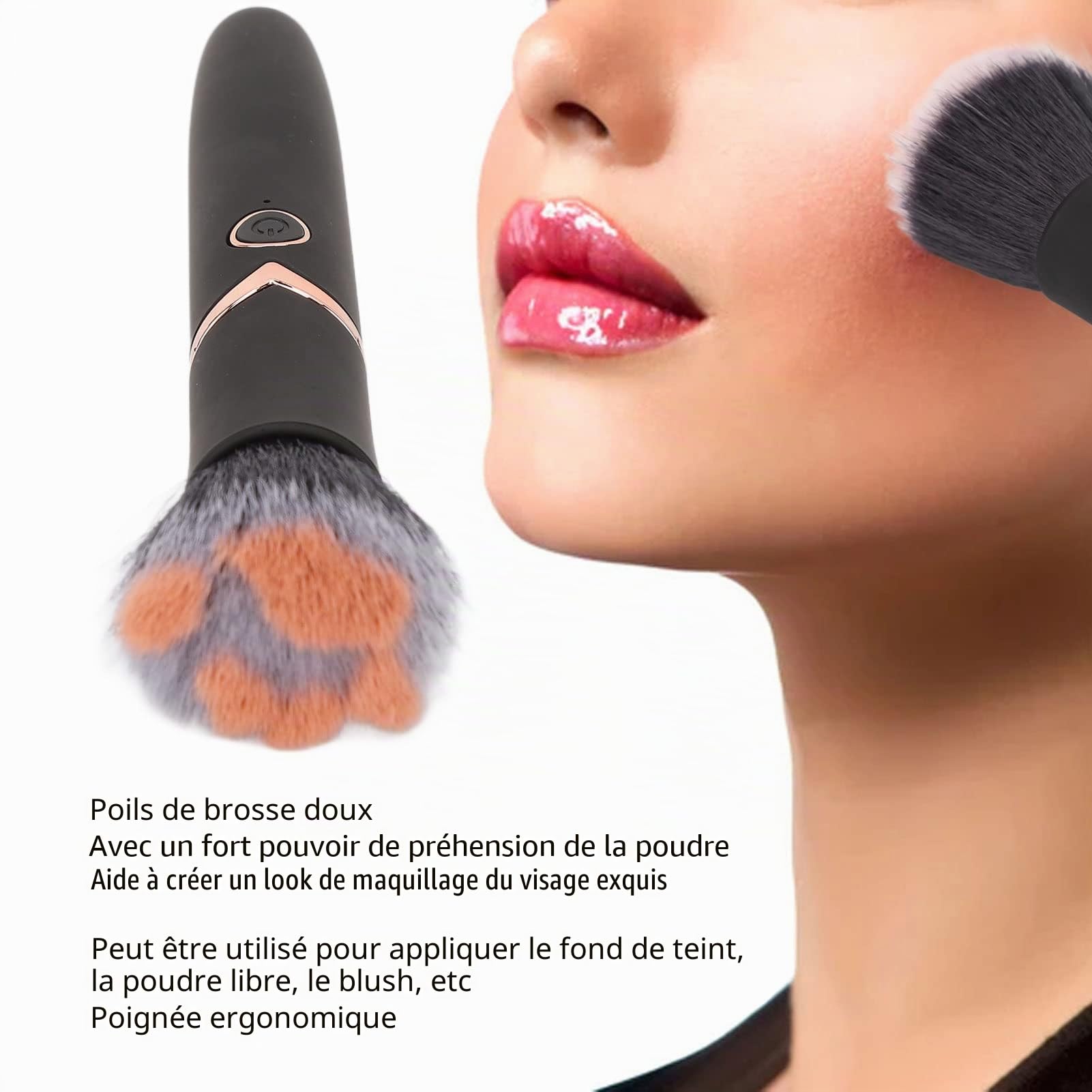 Pinceau de Maquillage Électrique 10 Vitesses Vibrations Massage Nettoyage Cosmétique Visage Yeux Fondation Outil Machine Brosse Professionnelle pour Soins Cutanés