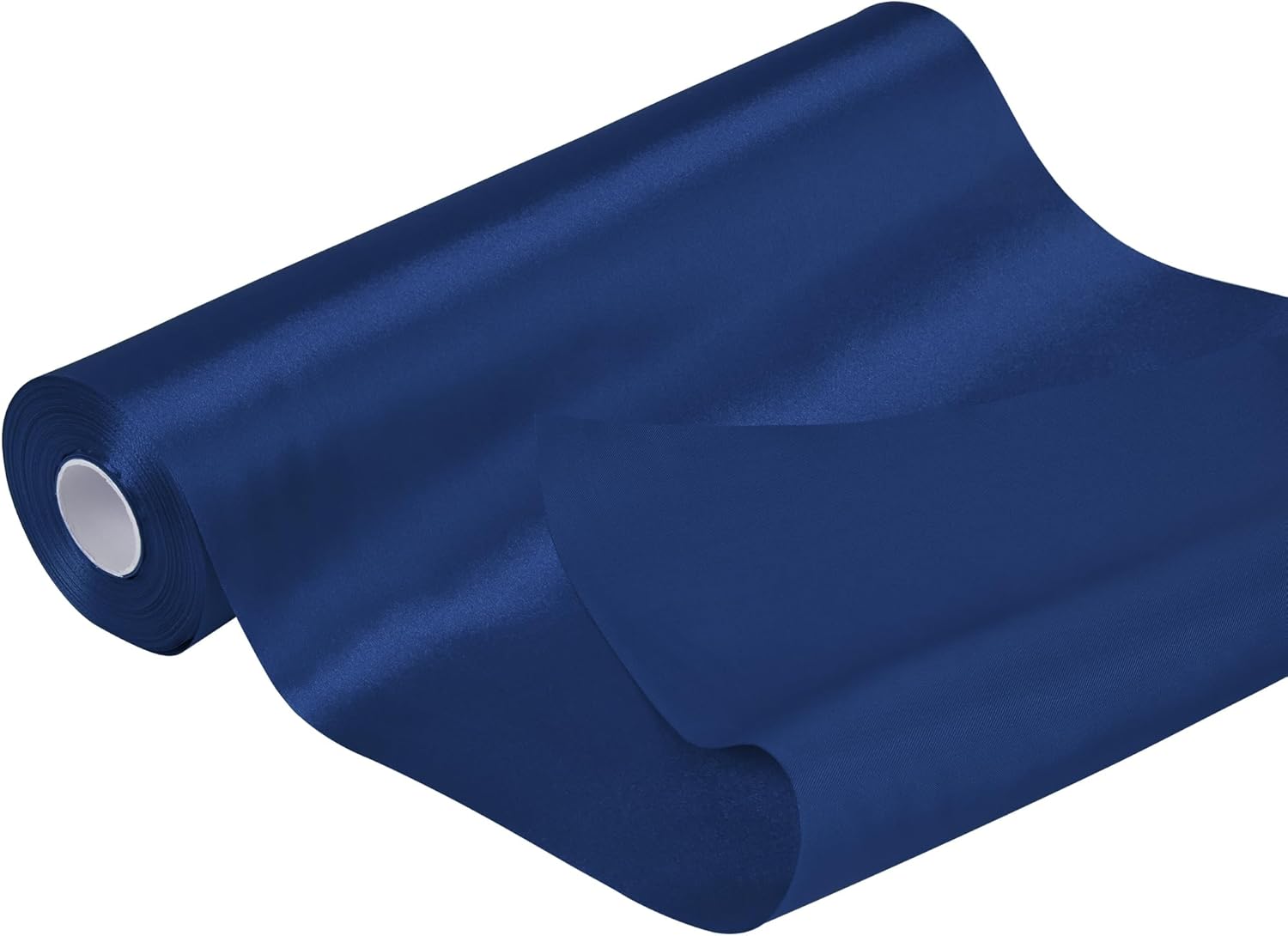 Wide Navy Blue Satin Ribbon 14 Inch x 25 Yards Solid Fabric Ribbon for Cutting Ceremony kit Grand Opening Wedding Birthday Party Decoration Bows Chair sash