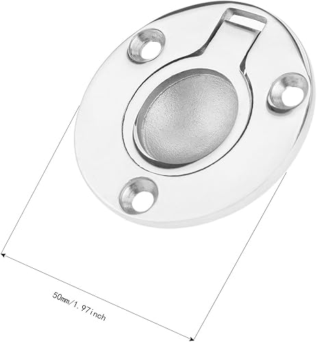 Miniatura 5 de Mtsooning 4 escotillas de anillo de barco, 1.969 in1.97 pulgadas, pestillo de tracción redondo de acero inoxidable, mango empotrado de acero