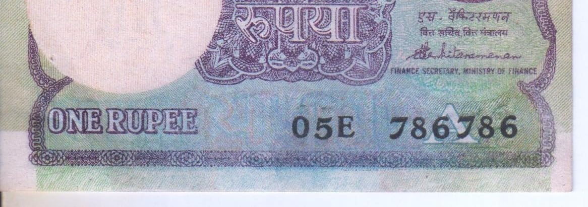 Extreme Rare Fancy Number 786786 Rare 1 Rupees Old Note | for Collection | for Collection & School Purpose-image-20
