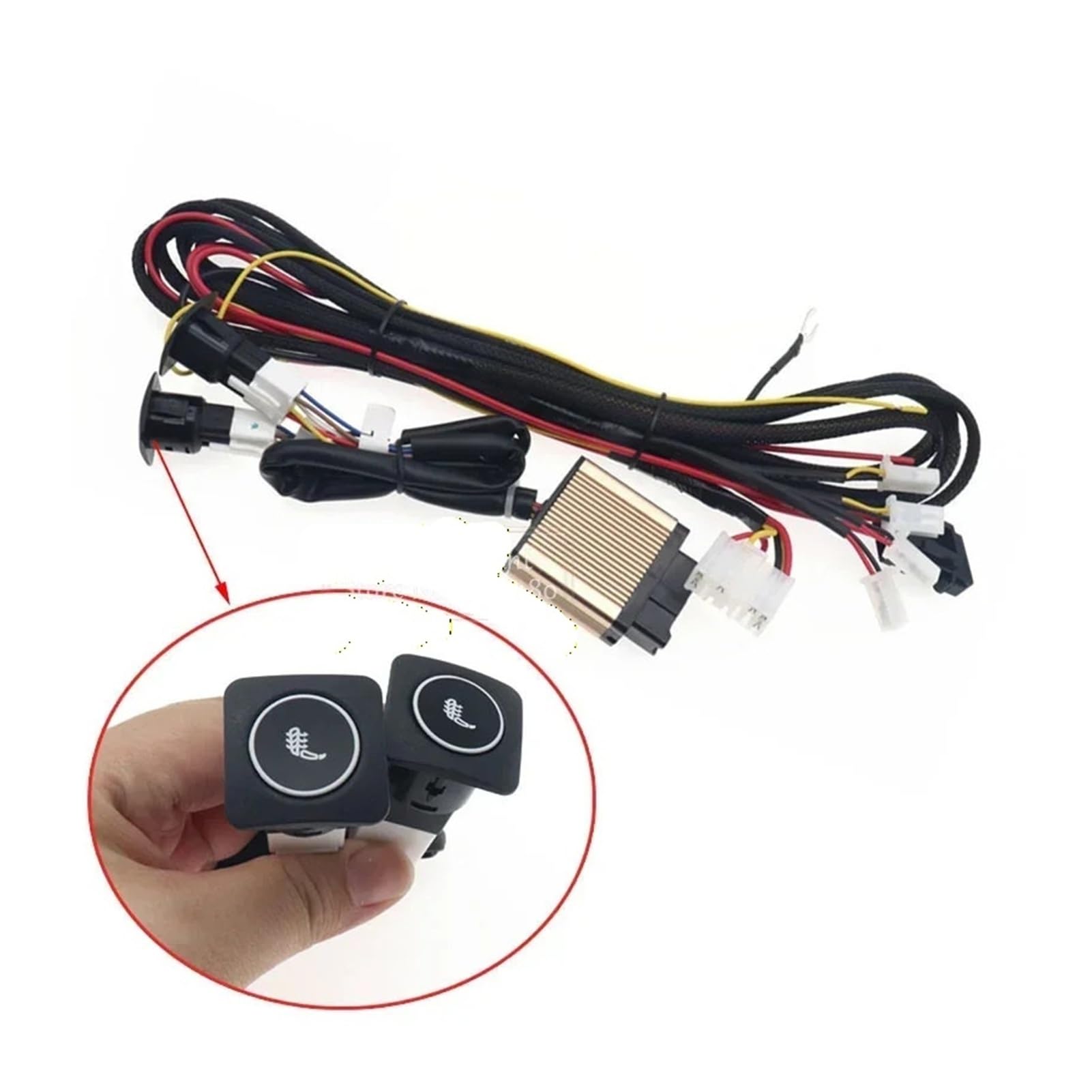2 posti 4 cuscinetti 3 livelli 12V riscaldamento automatico coprisedile cuscino invernale più caldo cuscini for sedili riscaldati for auto in fibra di carbonio universale(Only 1 Switch Kit)