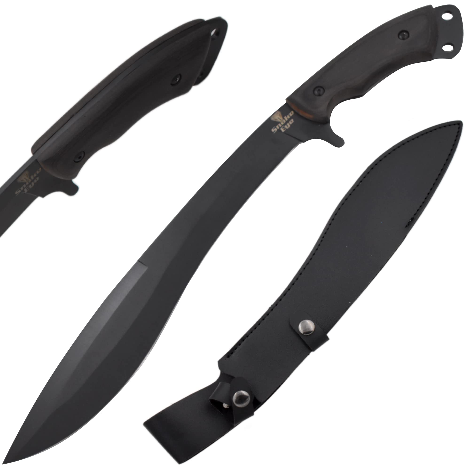 Snake Eye Machete with Heavy Duty Construction-Ergonomic Non-Slip Handle and Belt Sheath for Gardening, Land-Management, Bushcraft, Hunting and Outdoor