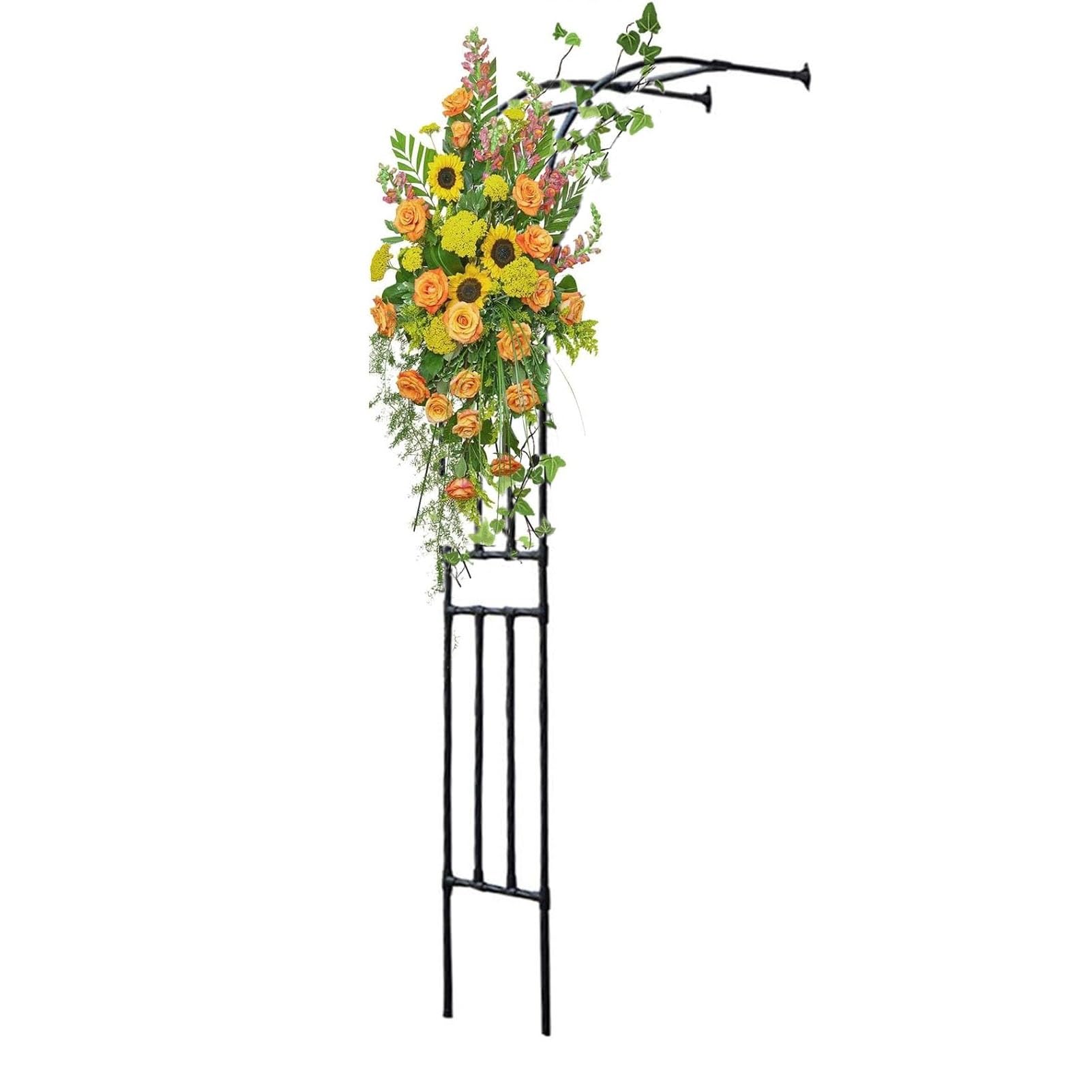 Arco de jardín de media sección ideal para decorar pasillos y paredes en bodas