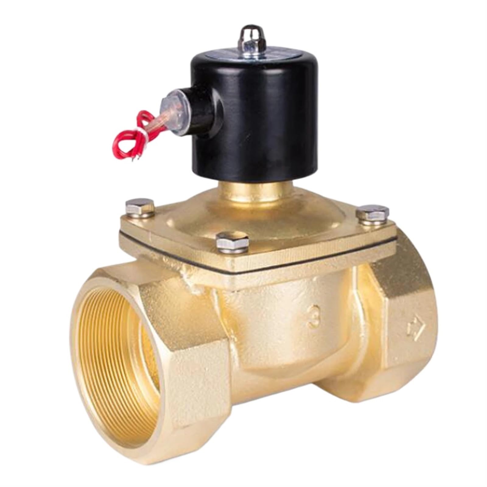 Électrovanne d'eau normalement fermée DN50 en laiton 2 pouces DC 24V pour contrôle de débit