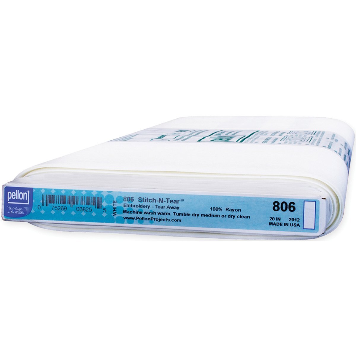 Pellon Stitch-N-Tear Estabilizador, 20 pulgadas por 30 yardas, blanco, paquete de 2