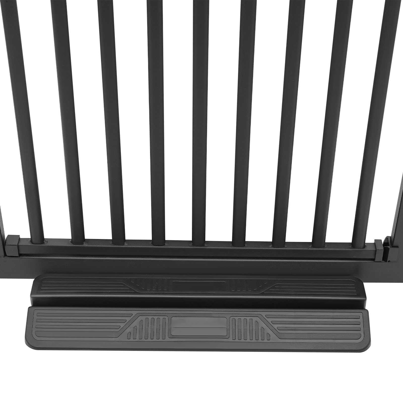 Barrera de seguridad para escaleras, sin taladrar, 150 cm, para perros, gatitos, bebé, ancho ajustable, con cierre automático (negro, 150 cm)