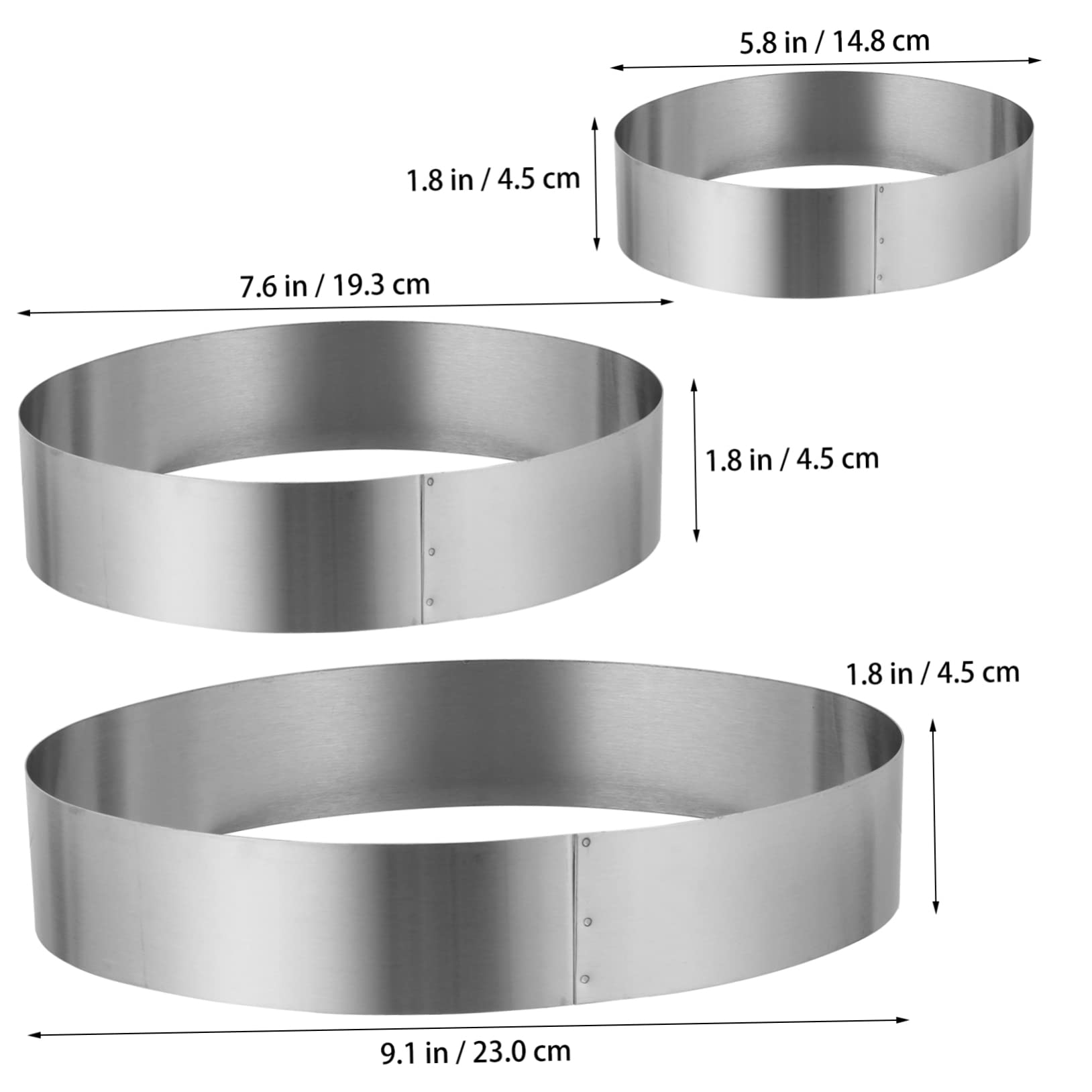 Hemobllo 3pcs Non Stick Mousse Cake DIY Baking Ring for Cakes Safe and Easy to Clean for Parties and Desserts