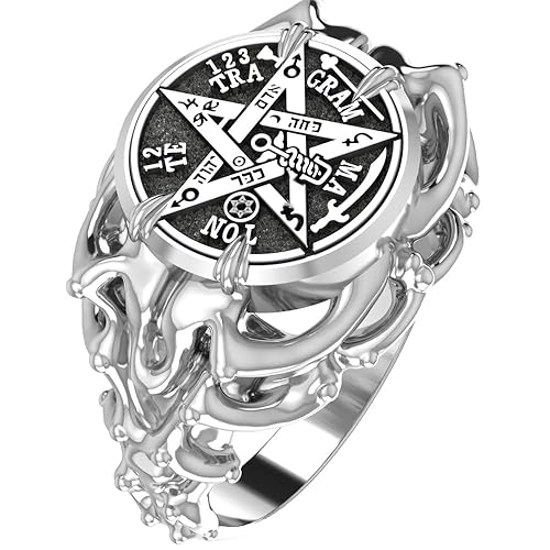 925 Sterling Silver Tetragrammaton Pentagram Star Ring for Women Solomon Jewelry Size 6-15