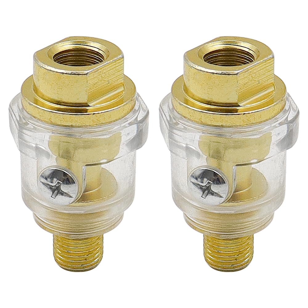 Tiardey 2pcs Mini Inline Oiler, for Air Tools 1/4 BSP Pneumatic Tool Oiler Air Compressor Tube Oil Filling Tool