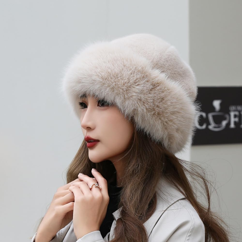 Thickened Faux Fur Warm Hat, Luxurious Women’s Faux Mink Mongolian Hat, Versatile New Winter Beret for Women Girls - Image 2