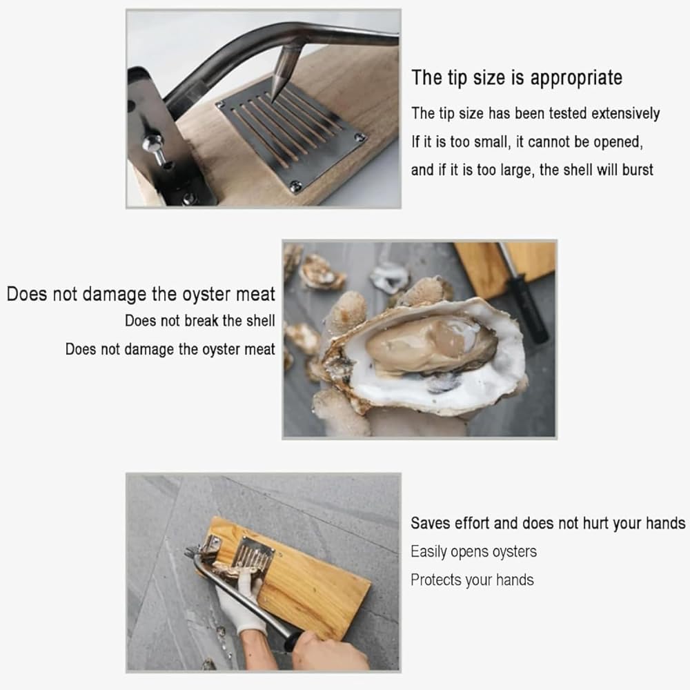 Professioneller Austernöffner – Tragbarer abnehmbarer Dosenöffner aus Edelstahl, ideal für Fischmarkt/Restaurant – Austern-Shucker + Bonus-Funktionen
