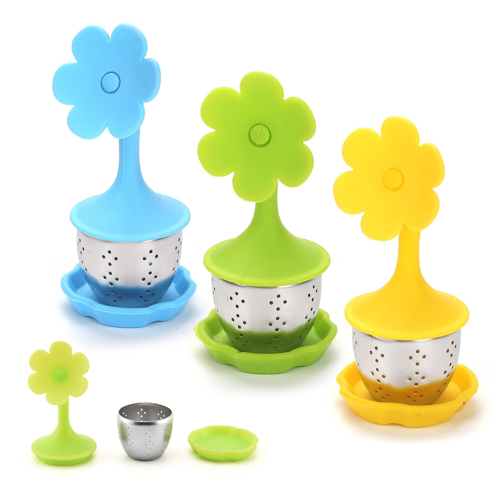 Infusore per il Tè Apace (set da 2) con Cucchiaino da Tè e Piattino Anti-goccia – Filtro & Colino in Acciaio Inossidabile Ultra-Elegante per Un'Esperienza di Infusione Superiore