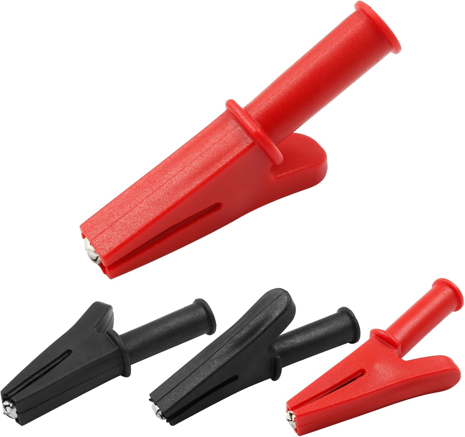 Suiwotin 4pcs Insulated Alligator Clips, Heavy Duty Alligator Clamps