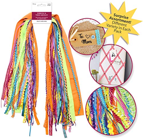 Approx 50 Yards Ribbons for Crafts Wrapping Ribbon Fabric Ribbon Hair Ribbons